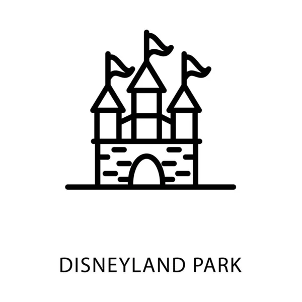 迪士尼公园游乐场图标在行矢量 — 图库矢量图片