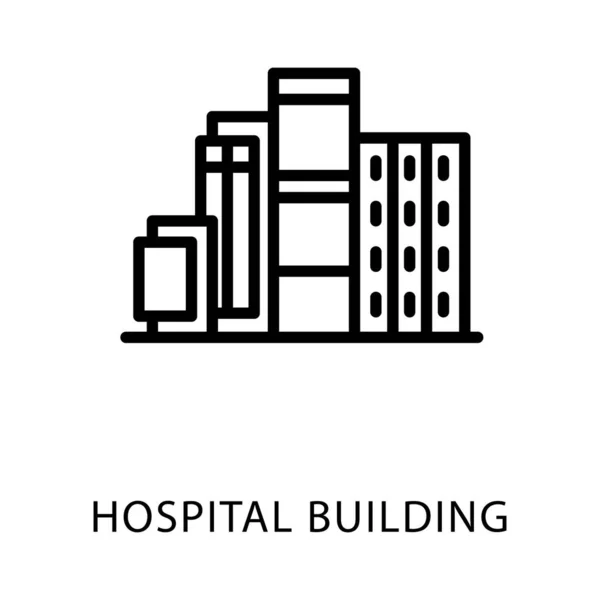 Diseño Icono Línea Edificio Hospital — Vector de stock