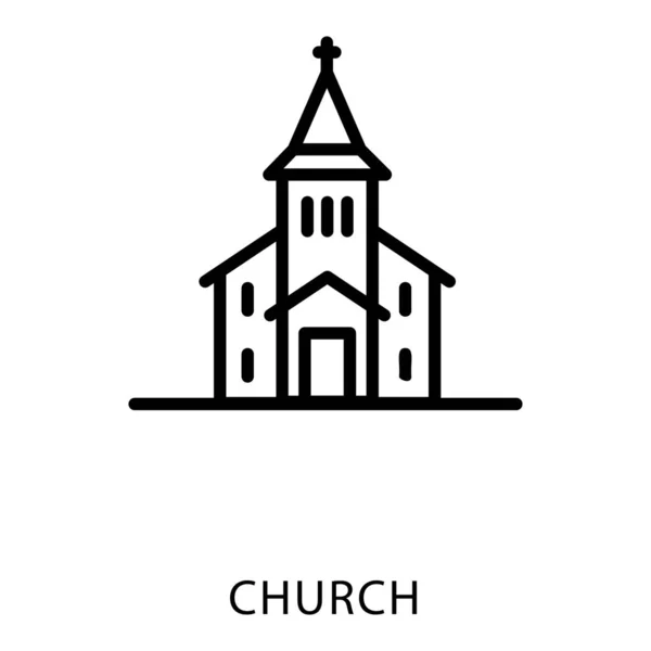 Conception Ligne Icône Bâtiment Église — Image vectorielle
