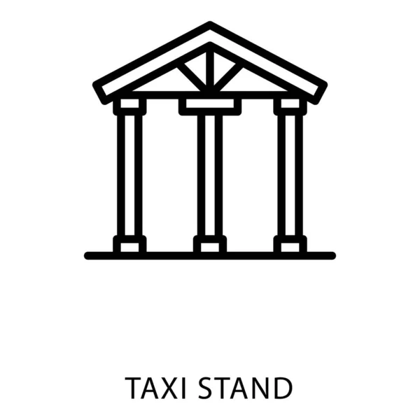 Taxi Stand Línea Icono Diseño — Vector de stock
