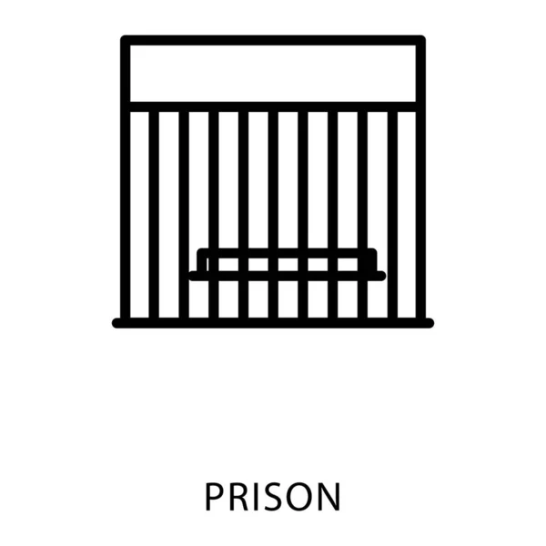 Criminal Jail Vector Line Design Icon — Stock Vector