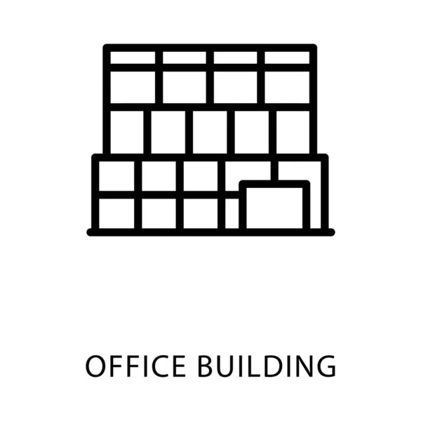 Icoon Van Office Building Line Design — Stockvector