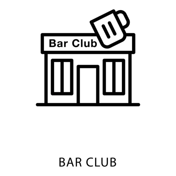 Bar Club Gebäude Ikone Linie Design Vektor — Stockvektor