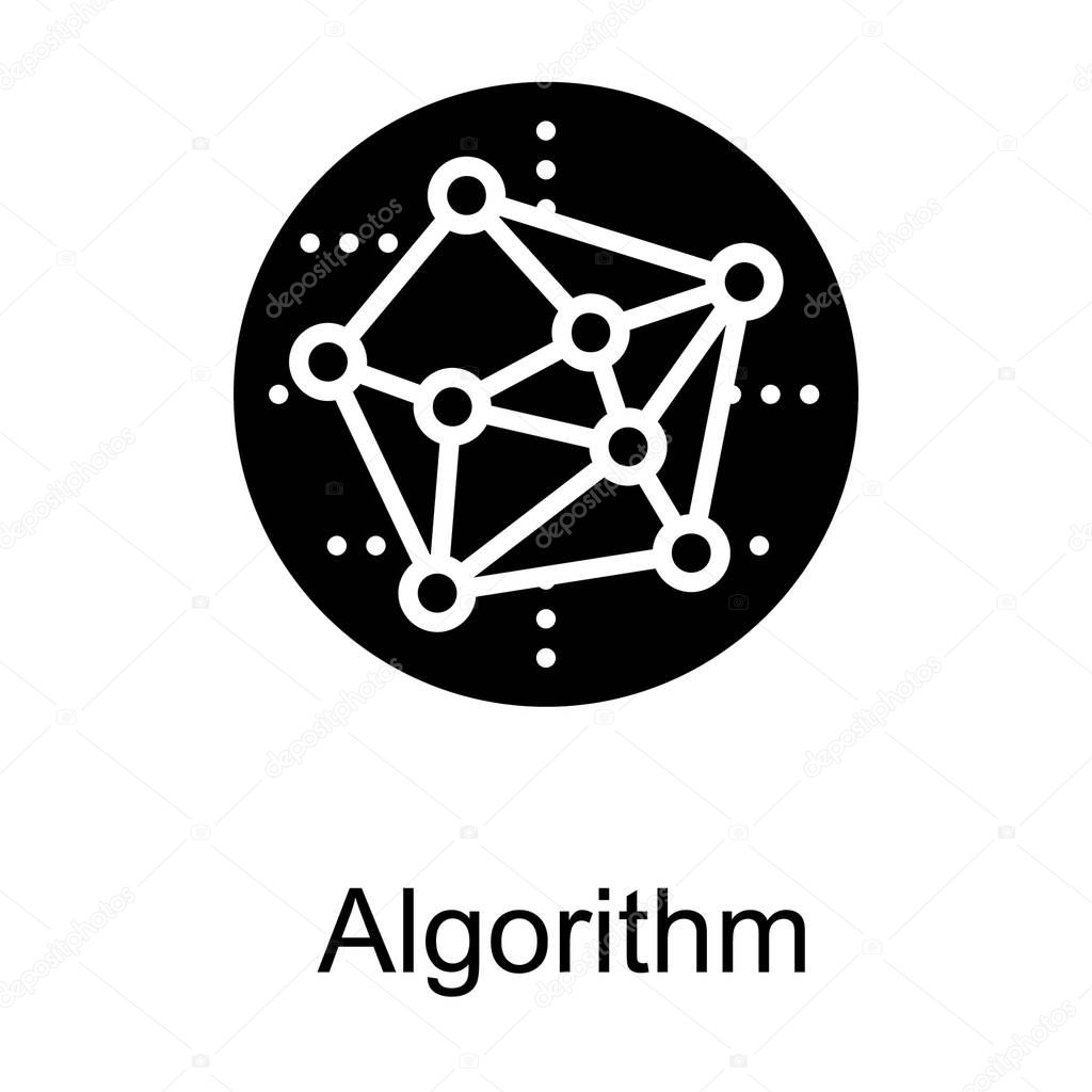 Algorithm logo od glyph vector design