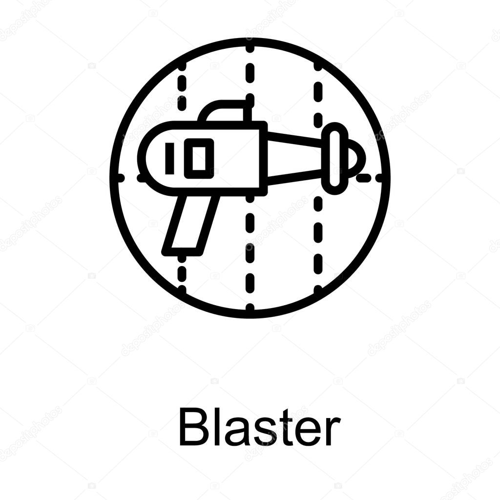 Blaster machine line design vector 
