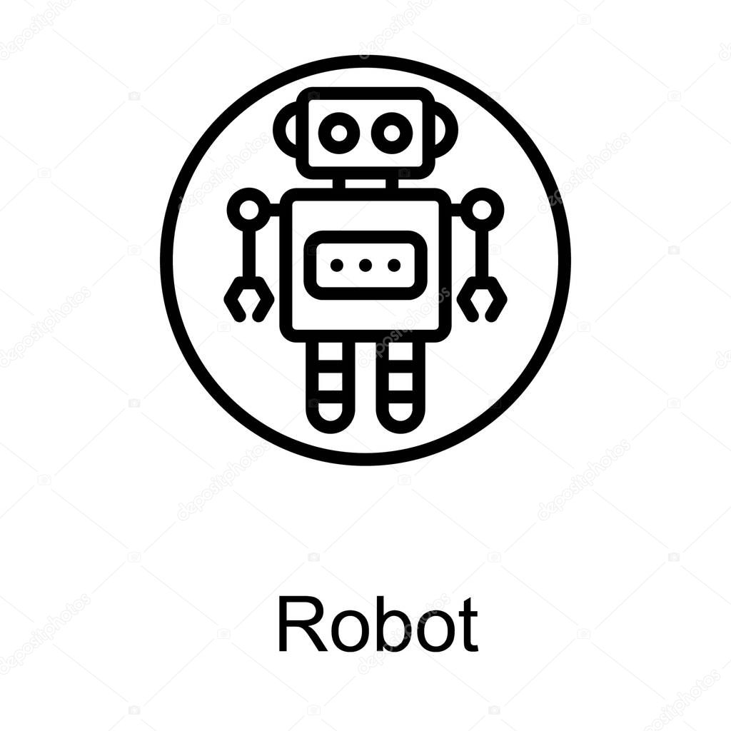Mechanical robot line logo vector 