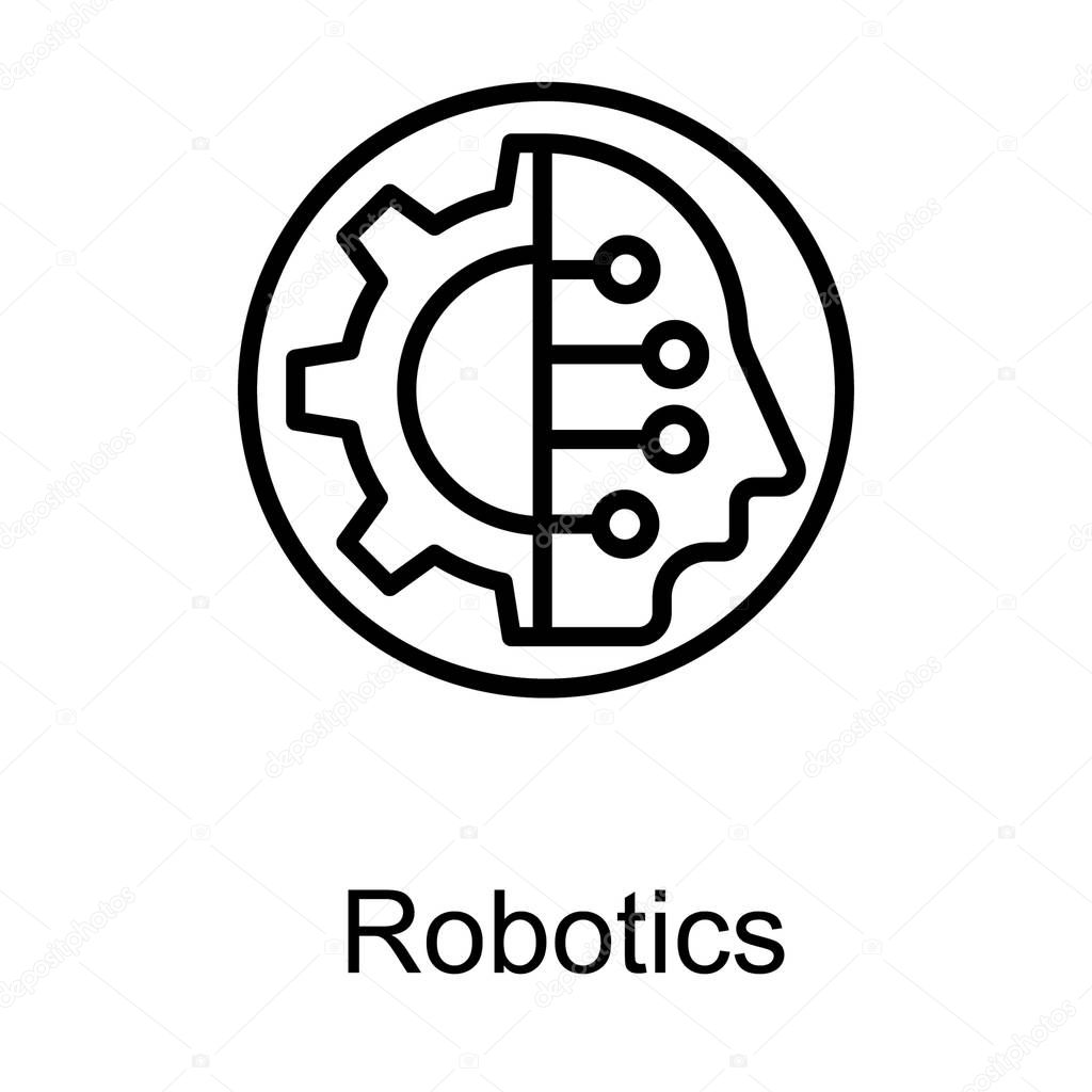 Artificial intelligence in line design logo