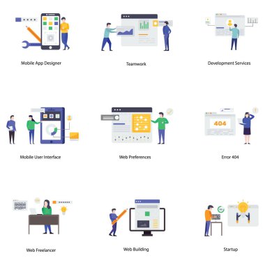 Web geliştirme ve freelancing vektörleri arama, hiçbir yere gitmeyin! Bu bir sonraki proje için harika. Keyfini çıkarın! 
