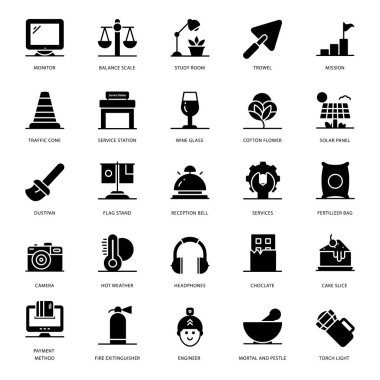 Tasarım projeniz için tarım glyph simgeleri paketi sıyoruz. Kullanılabilir vektörlerin tasarım ihtiyaçlarınız için kullanımı kolaydır. 