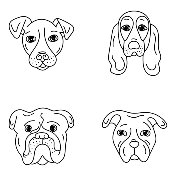 Exclusivamente Diseñado Perro Dibujado Mano Iconos Están Aquí Para Hacer — Vector de stock