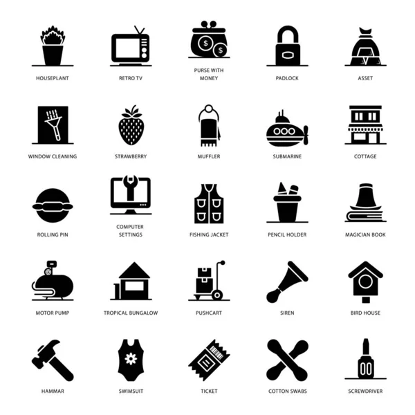 Bemutatunk Műszaki Karakterjel Icons Pack Tervezési Projekt Szerkeszthető Vektorokat Könnyen — Stock Vector