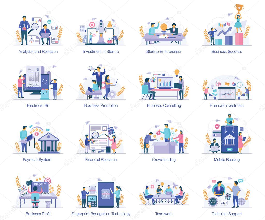 Flat conceptual vector illustrations with variety of visuals in high quality designing. E commerce vectors are presented, get it and enjoy!