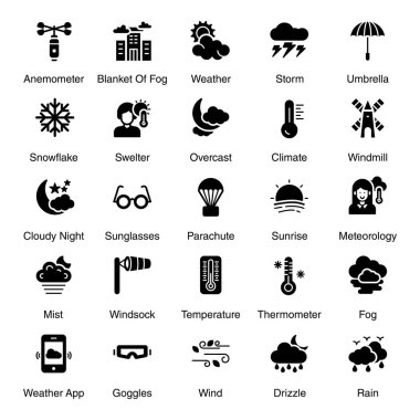 Yağmur, kasırga, rüzgarlı bulutlar ve daha birçok hava tahmini ile ilgili görseller de dahil olmak üzere mevsimsel hava paketi burada. Mutlu İndirme!