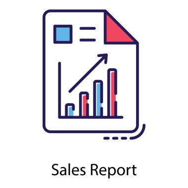 Satış raporu düz simge vektörü