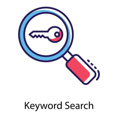 Anahtar kelime arama düz vektör simgesi