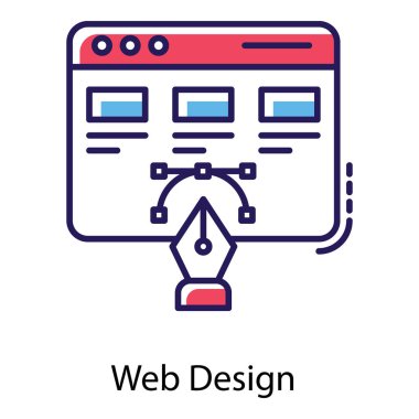 Web tasarım düz simge vektörü