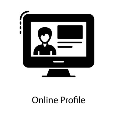 Web online profil katı simge vektörü