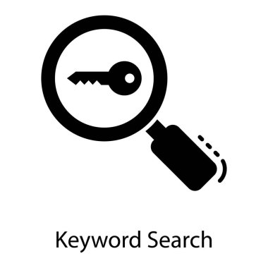 Anahtar kelime arama katı vektör simgesi