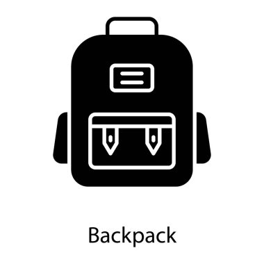 Okul çantası katı tasarım vektör 