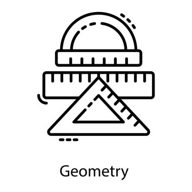 Geometrik araçlar çizgi tasarım simgesi 