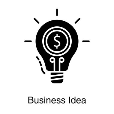 İş fikri katı simge vektörü 