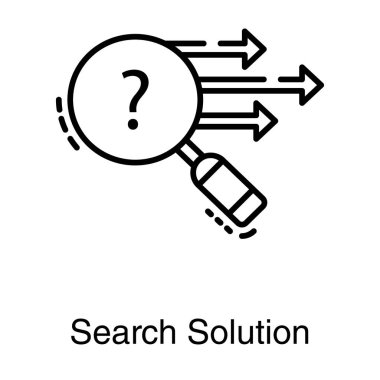 Arama çözüm satırı vektörü simgesi