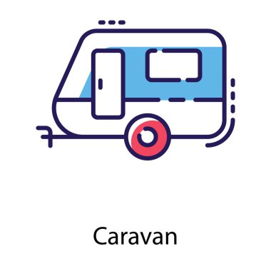 Karavan düz tasarım simgesi.