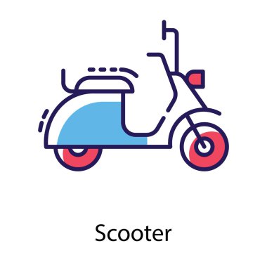 Düz tasarımda Scooter simgesi