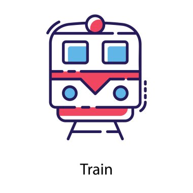 Düz tasarımda tren vektörü.