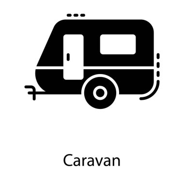 Karavan glyph tasarım simgesi.