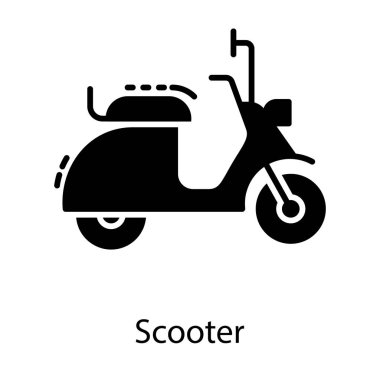 Doldurulmuş tasarımlı scooter simgesi