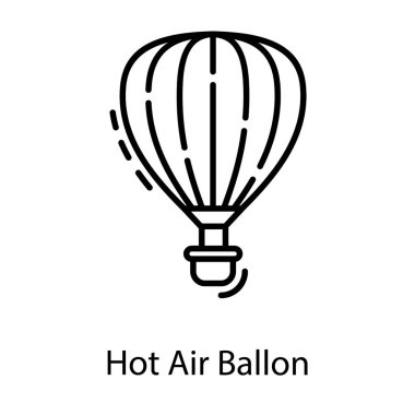 Sıcak hava balonu hattı tasarımı simgesi.