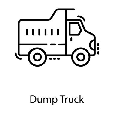 Satır tasarımında damperli kamyon simgesi.