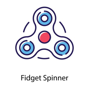 Düz tasarımda Fidget spinner vektörü 