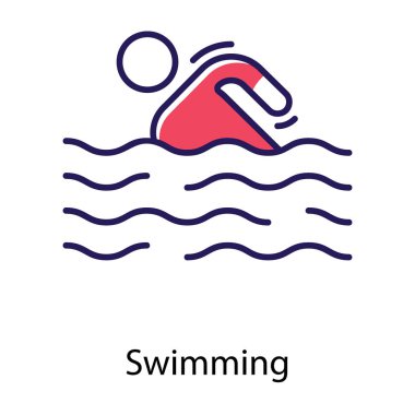 Su yüzme oyunu vektör tasarımı 