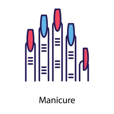 Manikür hizmetinin düz simgesi 