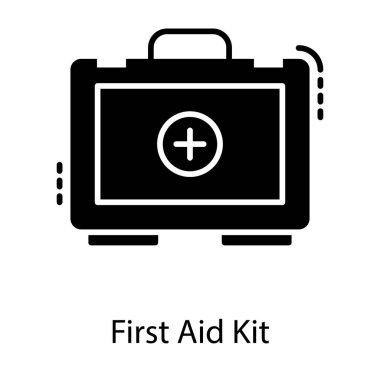 İlk yardım kutusu glif simgesi 