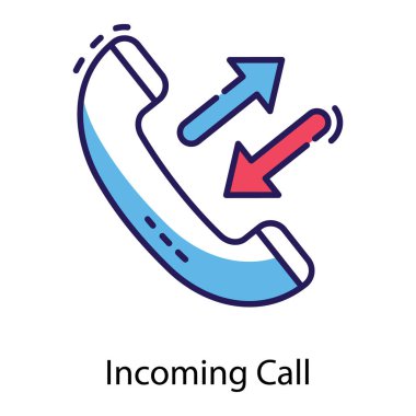 Gelen çağrının düz vektör tasarımı 