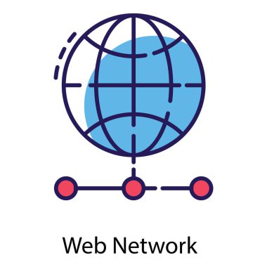 Küresel ağ iletişimi düz vektör 