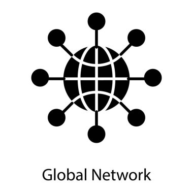 Küresel ağ iletişimi katı vektör 
