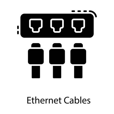 Katı tasarımda Ethernet kabloları vektörü 
