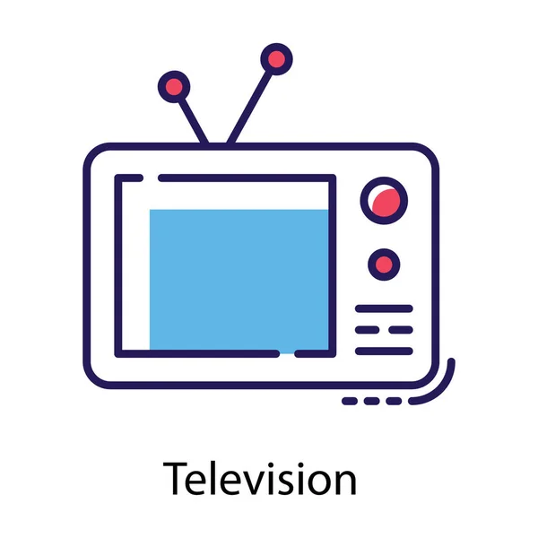 Télévision Rétro Vecteur Plat Design — Image vectorielle