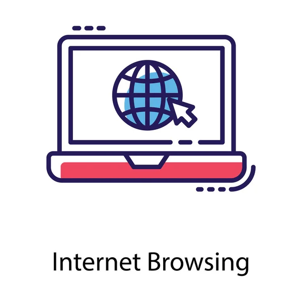 Internet Browsing Flache Icon Vektor — Stockvektor