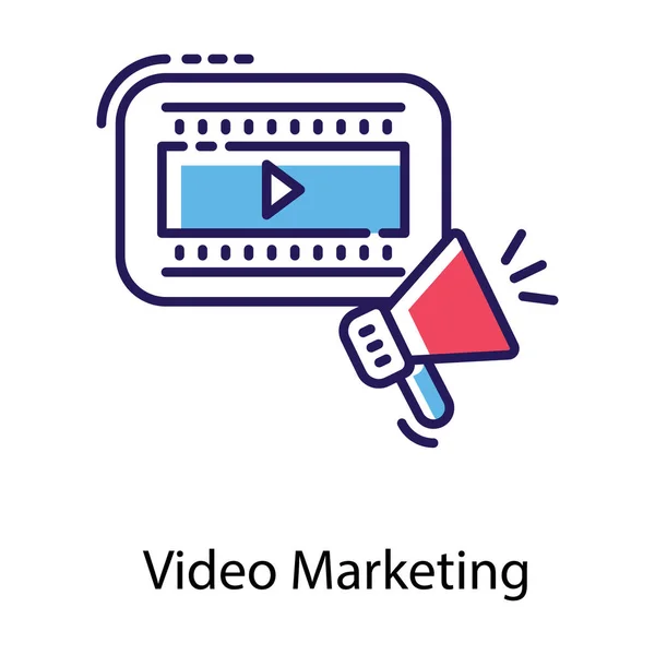 视频营销平面图标矢量 — 图库矢量图片