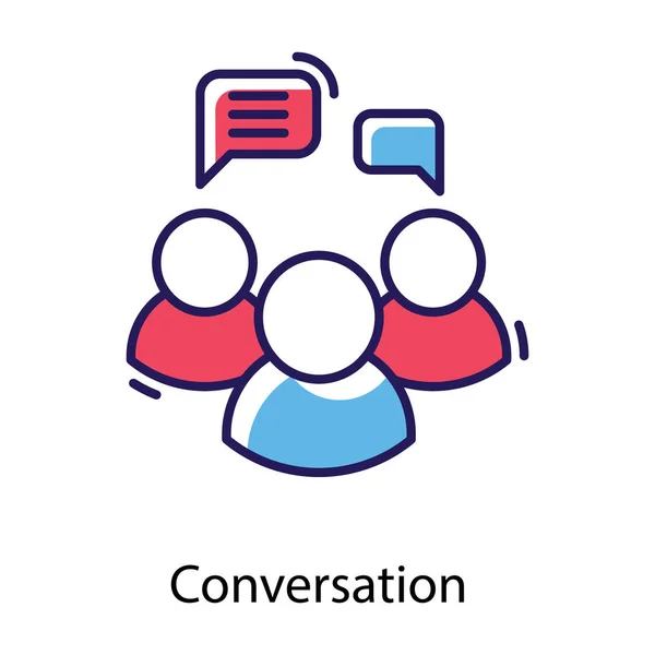 Icono Conversación Diseño Vector Plano — Vector de stock