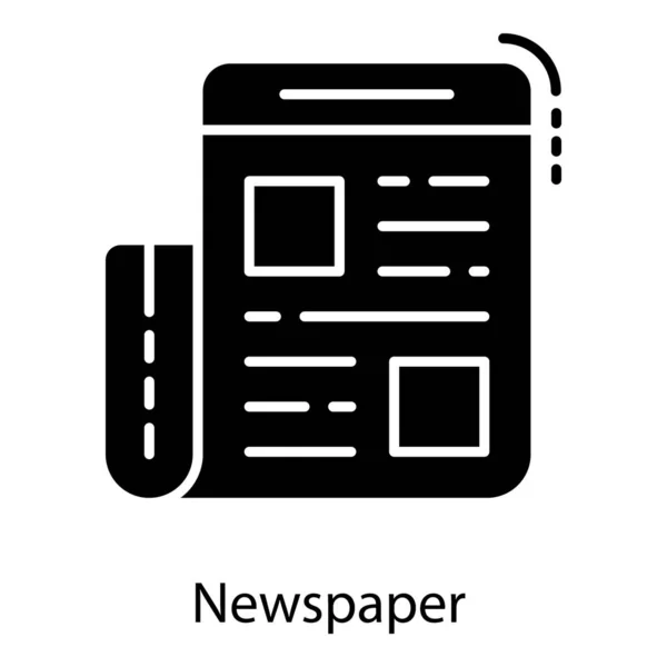 Icône Journal Vecteur Solide — Image vectorielle