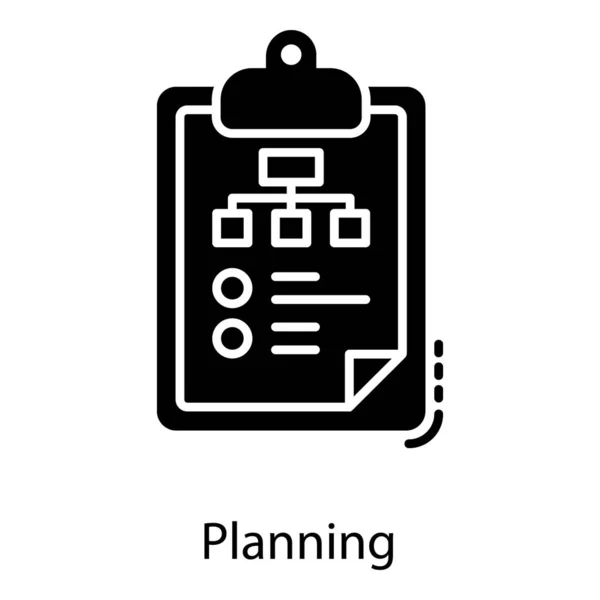 Planning Document Solid Icon Vector — Stock Vector