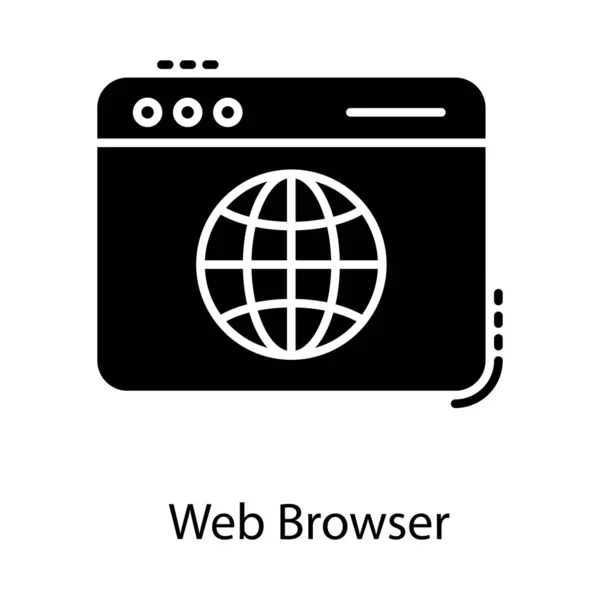 Icono Del Navegador Web Vector Sólido — Vector de stock