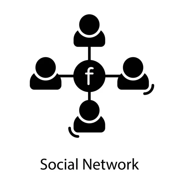 Rede Social Vetor Ícone Sólido —  Vetores de Stock