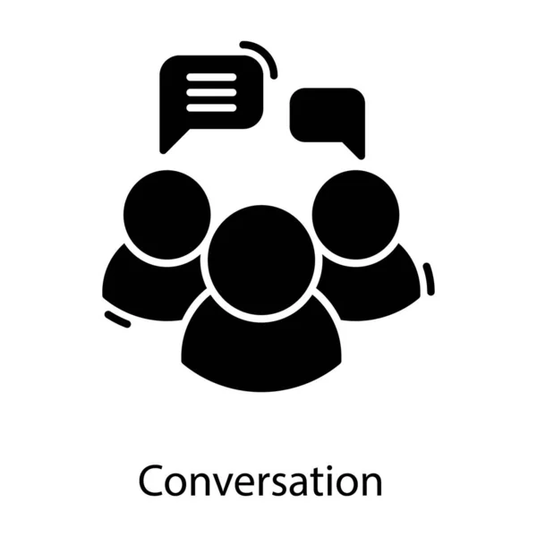Icône Conversation Dans Conception Vectorielle Solide — Image vectorielle